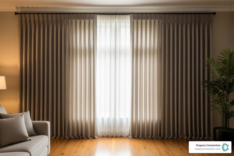 Pinch pleat drapes