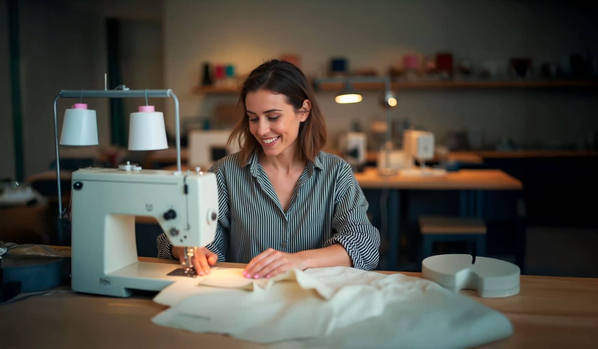 Woman Sews